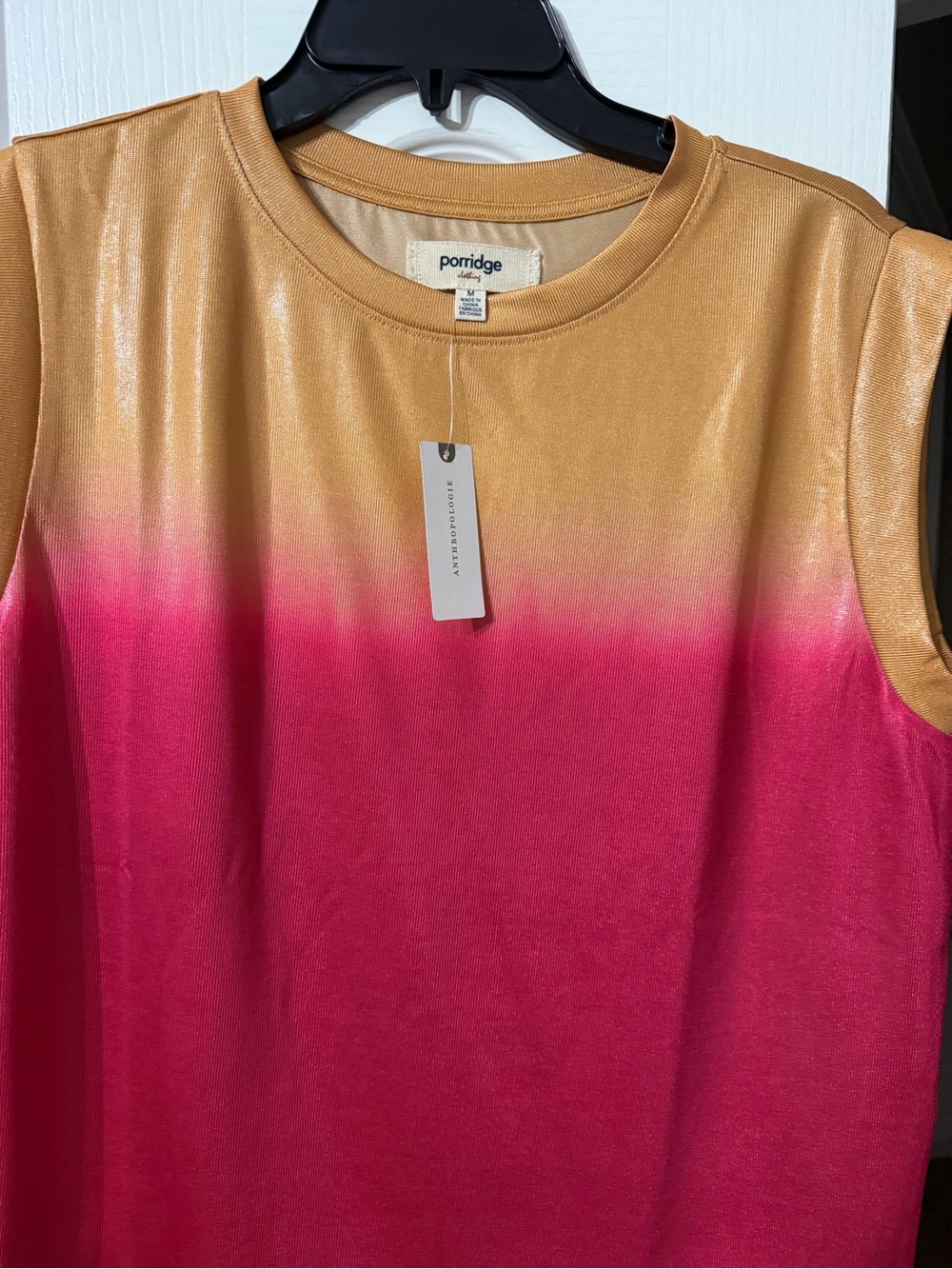 Porridge Women’s Gold and Pink Ombre Sleeveless Top NWT medium Anthropologie